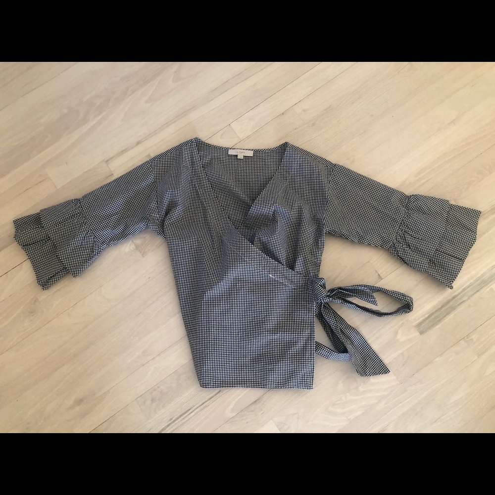 Loft Gingham Kimono style blouse